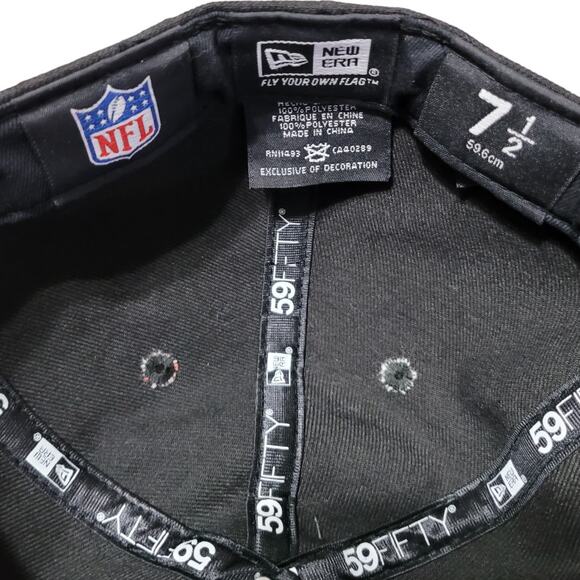 New Era 59Fifty New York Jets NFL Fitted Cap Size 7 1/2 Black Embroidered Logo - Picture 8 of 8